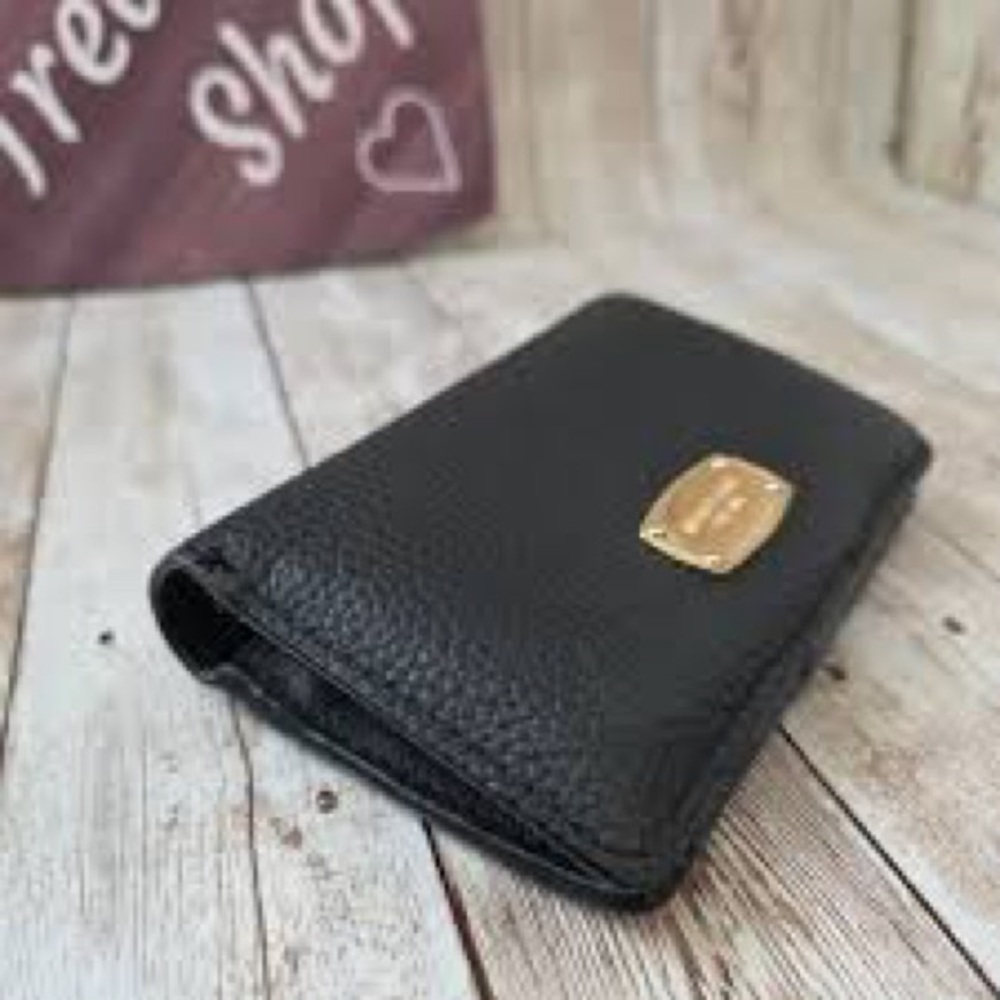 Michael Kors black Saffiano leather bi fold wallet
